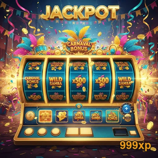 Máquina caça-níqueis inspirada no carnaval no site 999xp, trazendo diversão e prêmios.